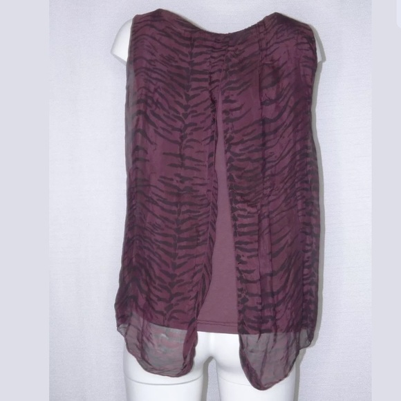 H Trend M Sleeveless Tiger Stripe Top Italy Made - Picture 5 of 5